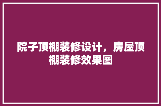 院子顶棚装修设计，房屋顶棚装修效果图