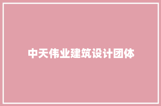 中天伟业建筑设计团体