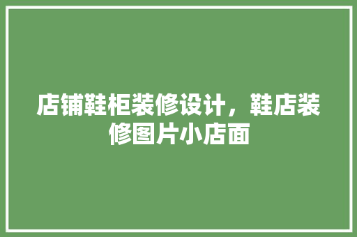 店铺鞋柜装修设计，鞋店装修图片小店面