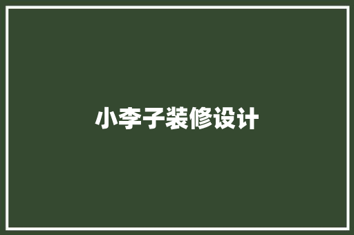 小李子装修设计 新型材料
