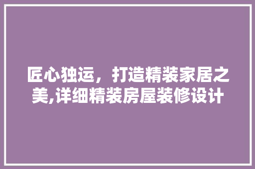 匠心独运，打造精装家居之美,详细精装房屋装修设计