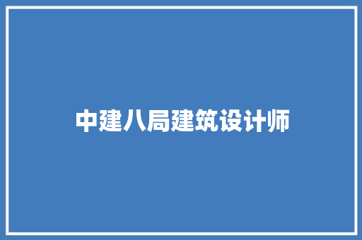 中建八局建筑设计师