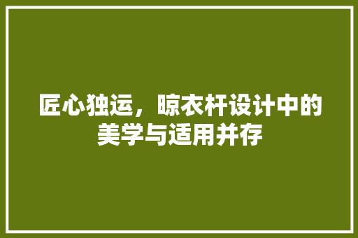 匠心独运，晾衣杆设计中的美学与适用并存