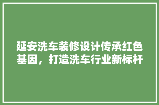延安洗车装修设计传承红色基因，打造洗车行业新标杆