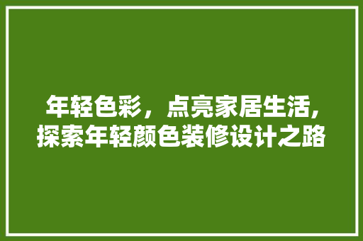 年轻色彩，点亮家居生活,探索年轻颜色装修设计之路 设计原则