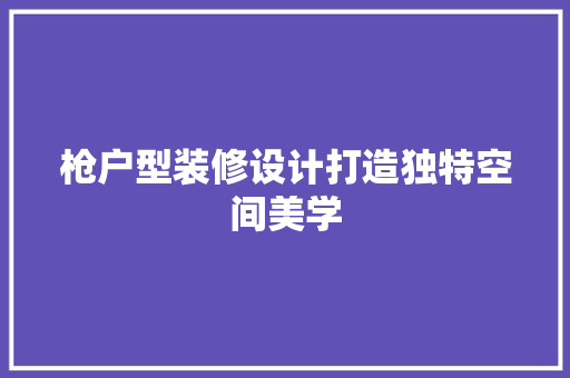 枪户型装修设计打造独特空间美学