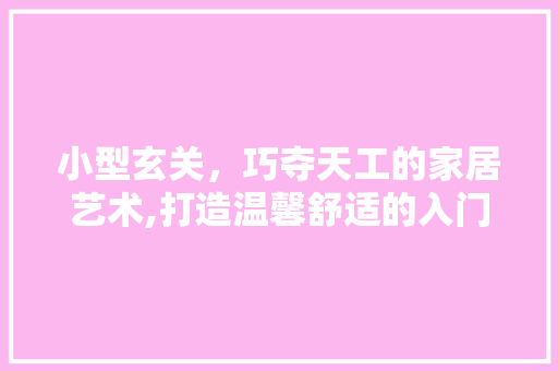 小型玄关，巧夺天工的家居艺术,打造温馨舒适的入门空间