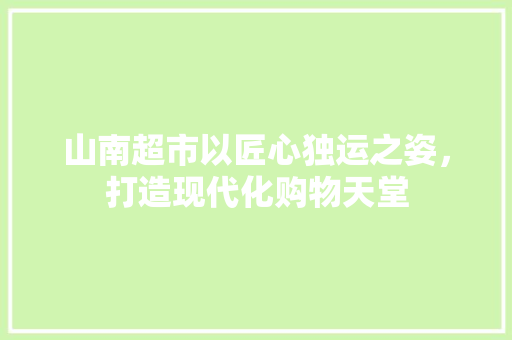 山南超市以匠心独运之姿，打造现代化购物天堂