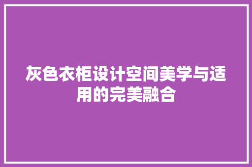 灰色衣柜设计空间美学与适用的完美融合