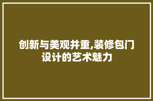 创新与美观并重,装修包门设计的艺术魅力