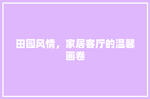 田园风情，家居客厅的温馨画卷