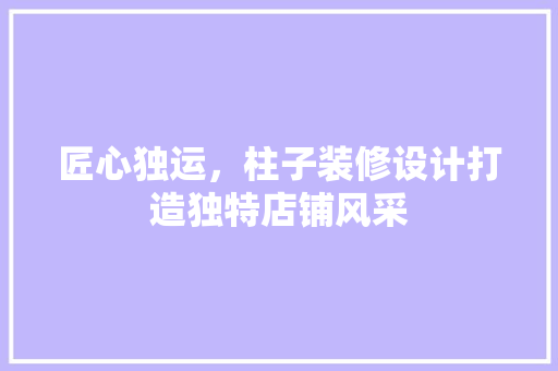匠心独运，柱子装修设计打造独特店铺风采 常用建材