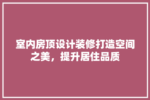 室内房顶设计装修打造空间之美，提升居住品质