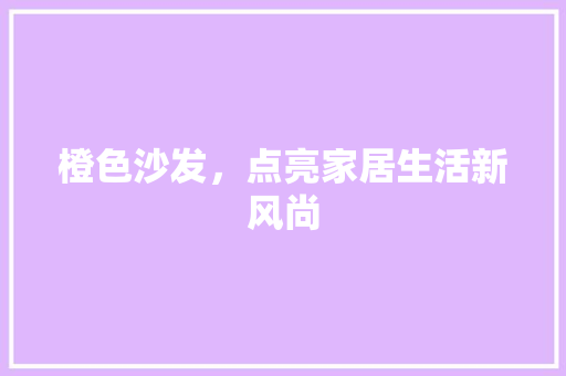 橙色沙发，点亮家居生活新风尚
