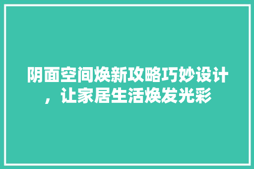 阴面空间焕新攻略巧妙设计，让家居生活焕发光彩