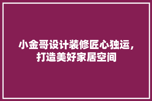 小金哥设计装修匠心独运，打造美好家居空间
