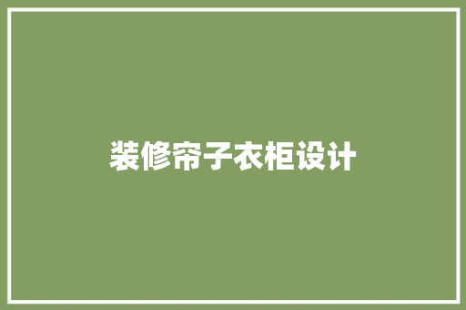 装修帘子衣柜设计