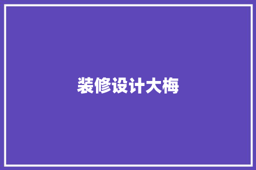 装修设计大梅