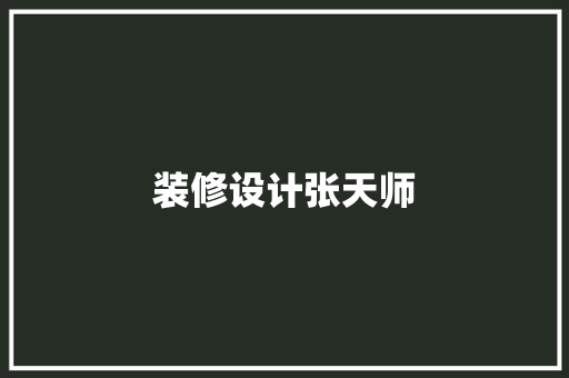 装修设计张天师