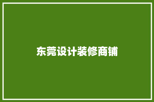 东莞设计装修商铺