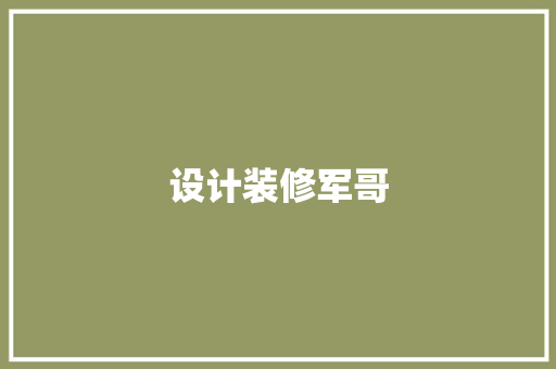 设计装修军哥