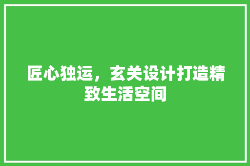 匠心独运，玄关设计打造精致生活空间